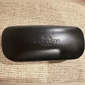 Coach Hard Shell Eyeglasses Case Black Logo Clamshell